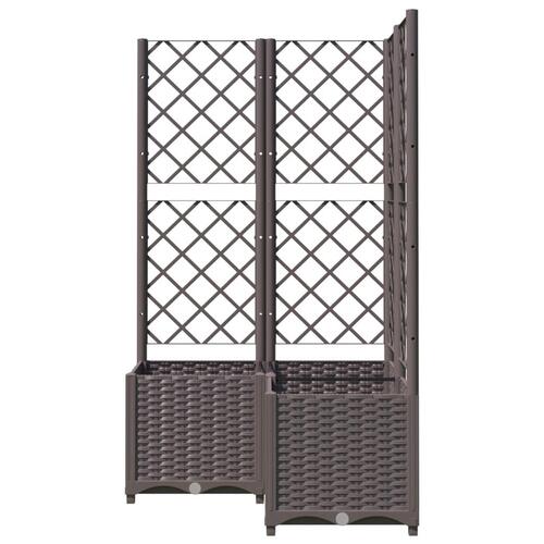 Plantekasse med espalier 80x80x136 cm PP brun