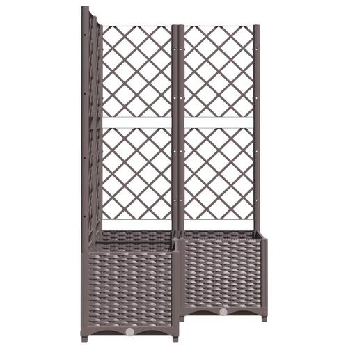 Plantekasse med espalier 80x80x136 cm PP brun