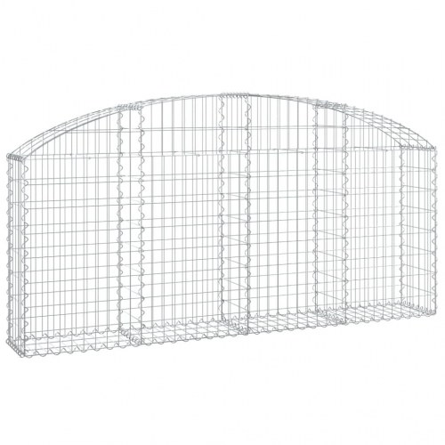 Buet gabionkurv 200×30×80/100 cm - galvaniseret jern