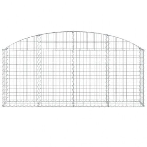 Buet gabionkurv 200×30×80/100 cm - galvaniseret jern