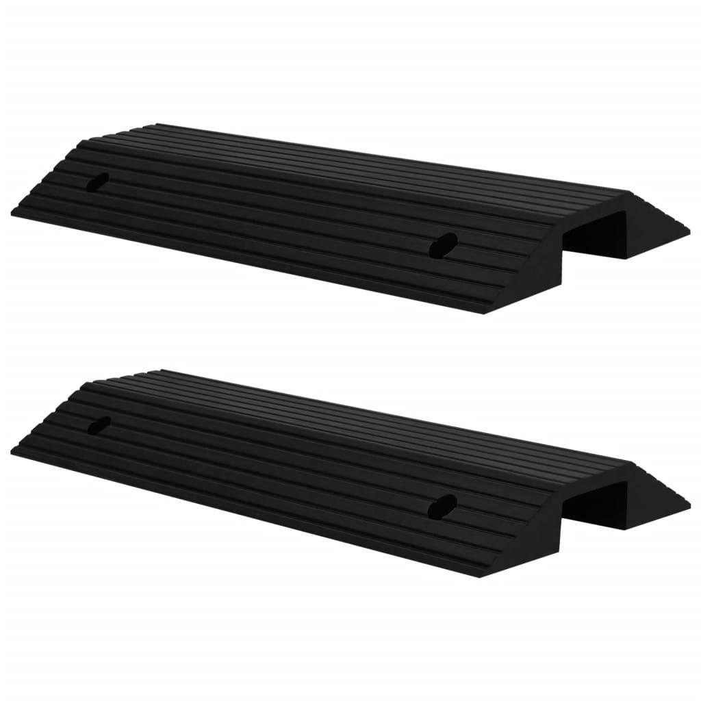 Tærskelramper broform 2 stk. 80x40x8 cm gummi