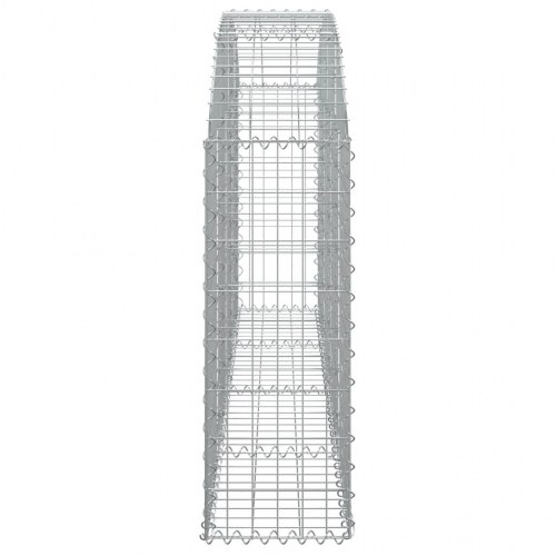 Buet gabionkurv 200×30×80/100 cm - galvaniseret jern