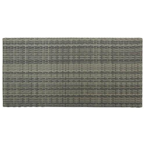 Barbord med opbevaringsstativ 120x60x110 cm polyrattan grå
