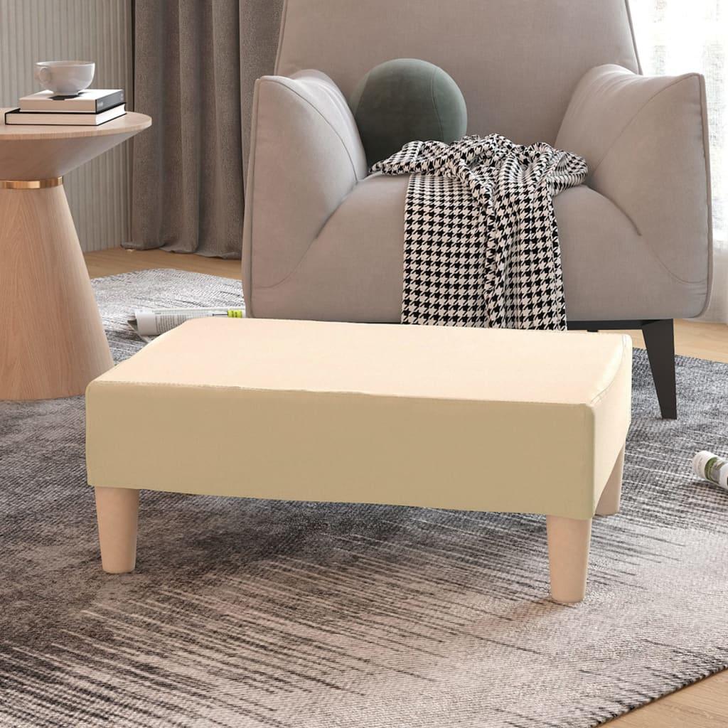 Fodskammel 78x56x32 cm stof cremefarvet