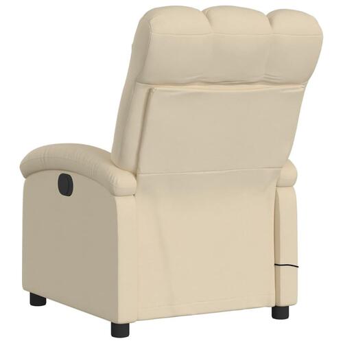 Eldrevet massagestol stof cremefarvet