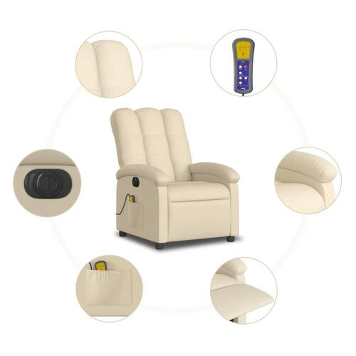 Eldrevet massagestol stof cremefarvet