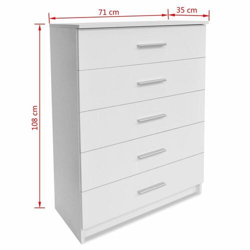 Opbevaringsskab spånplade 71 x 35 x 106 cm hvid