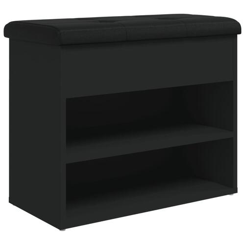 Skobænk 62x32x50 cm konstrueret træ sort