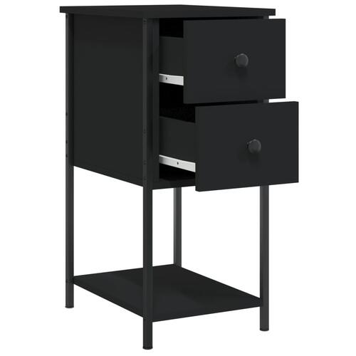 Sengeborde 2 stk. 32x42x70 cm konstrueret træ sort