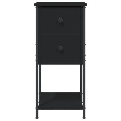 Sengeborde 2 stk. 32x42x70 cm konstrueret træ sort