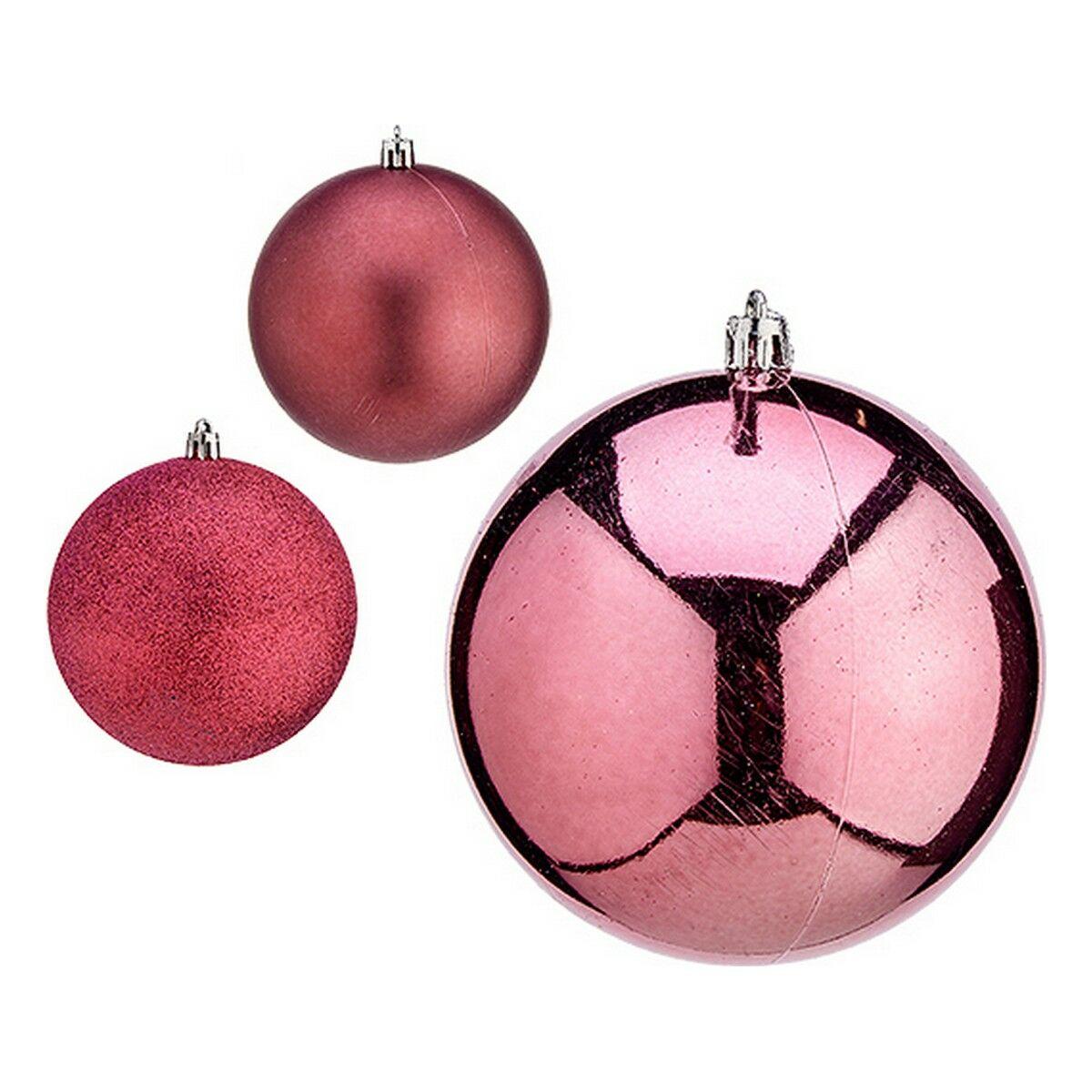 Krist+ julekugler - pink plastik Ø 10 cm, 6 stk. billede