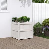 Plantekasse 60x60x60 cm massivt fyrretræ hvid