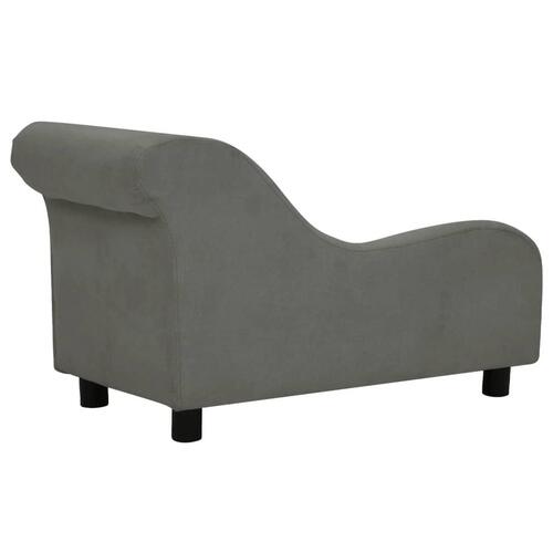 Hundesofa med pude 83x44x44 cm plys mørkegrå