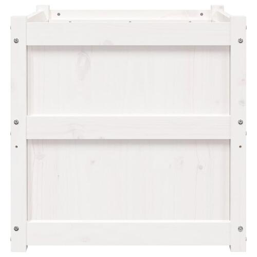 Plantekasse 60x60x60 cm massivt fyrretræ hvid