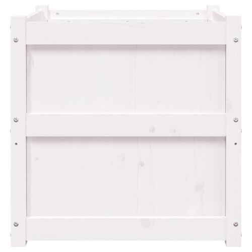 Plantekasse 60x60x60 cm massivt fyrretræ hvid