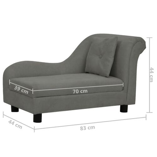 Hundesofa med pude 83x44x44 cm plys mørkegrå