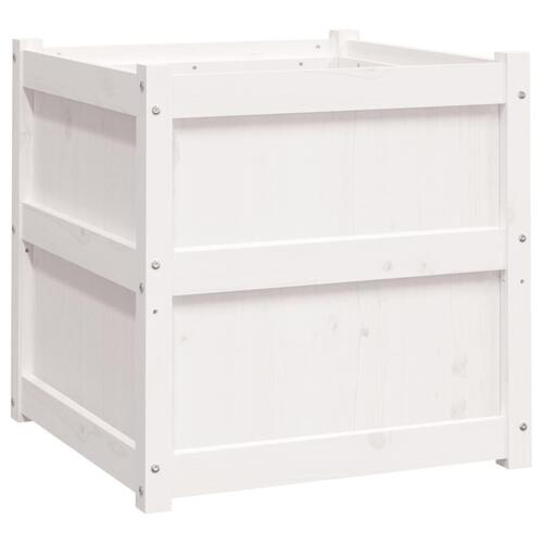Plantekasse 60x60x60 cm massivt fyrretræ hvid