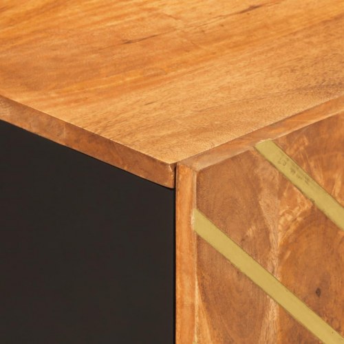 Tv-bord 105x33,5x46 cm massivt mangotræ brun og sort