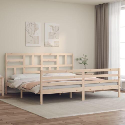 Sengeramme med sengegavl Super King Size massivt træ