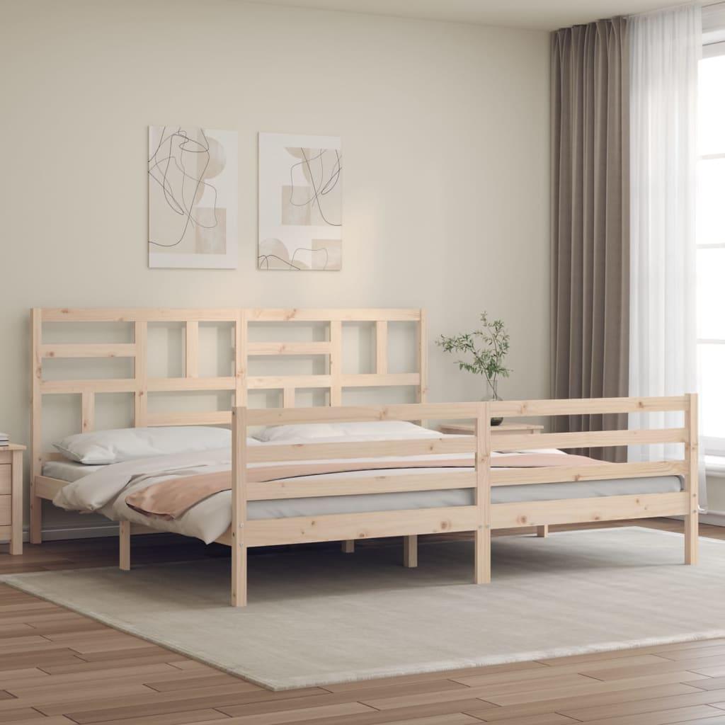 Sengeramme med sengegavl Super King Size massivt træ