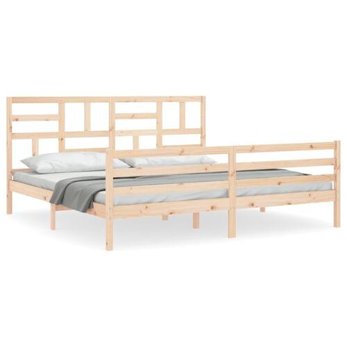 Sengeramme med sengegavl Super King Size massivt træ