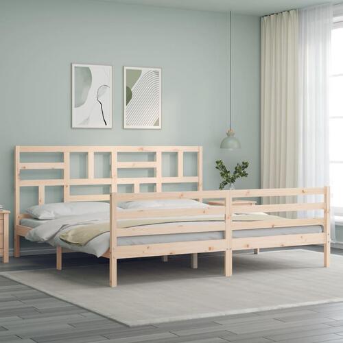 Sengeramme med sengegavl Super King Size massivt træ