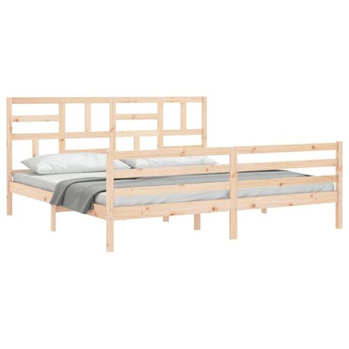Sengeramme med sengegavl Super King Size massivt træ