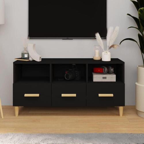 Tv-bord 102x36x50 cm konstrueret træ sort