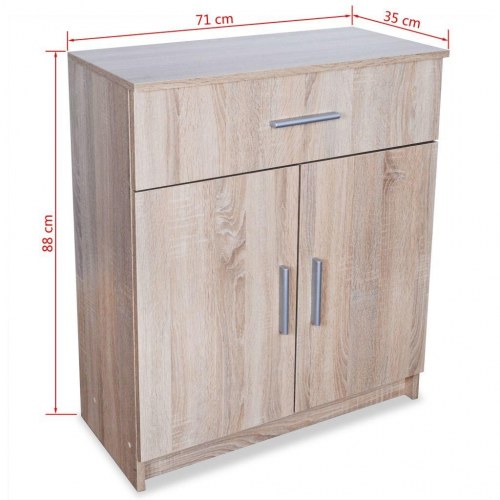 Skænk konstrueret træ 71x35x88 cm egetræsfarvet