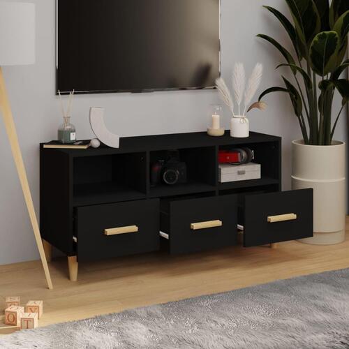 Tv-bord 102x36x50 cm konstrueret træ sort