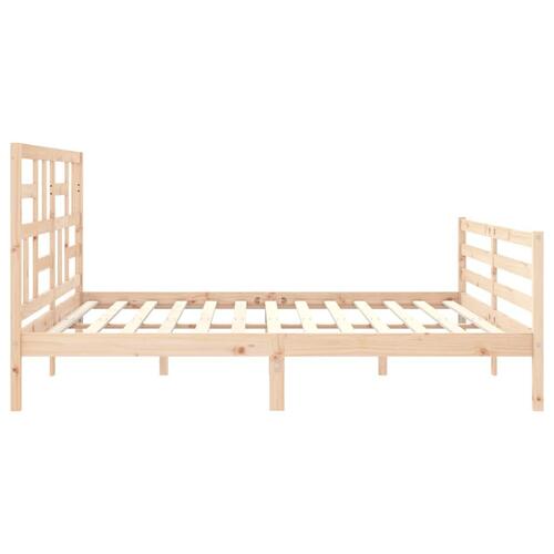 Sengeramme med sengegavl Super King Size massivt træ
