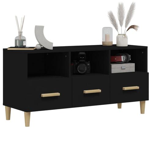 Tv-bord 102x36x50 cm konstrueret træ sort
