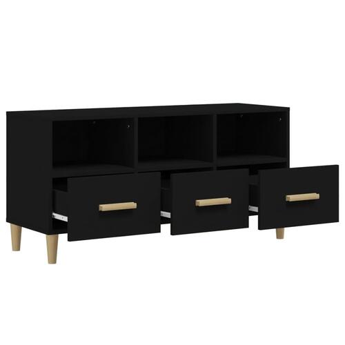 Tv-bord 102x36x50 cm konstrueret træ sort