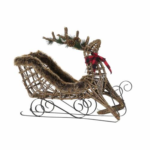 Kælk Natur Metal flet Plastik Rensdyr 68 x 20 x 47 cm