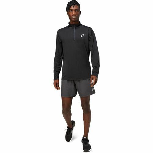 Langærmet T-shirt til Mænd Asics Core 1/2 Sort Med lynlås S