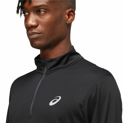 Langærmet T-shirt til Mænd Asics Core 1/2 Sort Med lynlås S