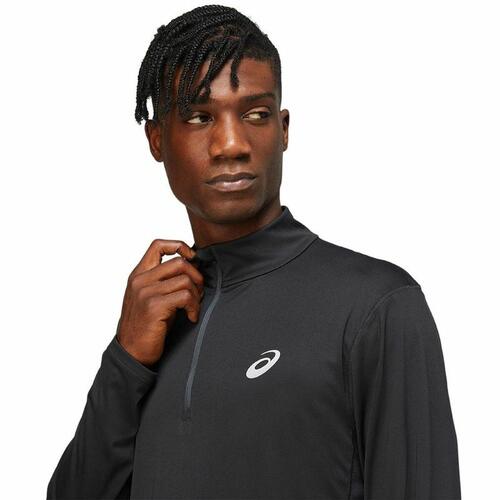 Langærmet T-shirt til Mænd Asics Core 1/2 Sort Med lynlås S