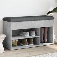 Skobænk 82x32x45,5 cm konstrueret træ betongrå