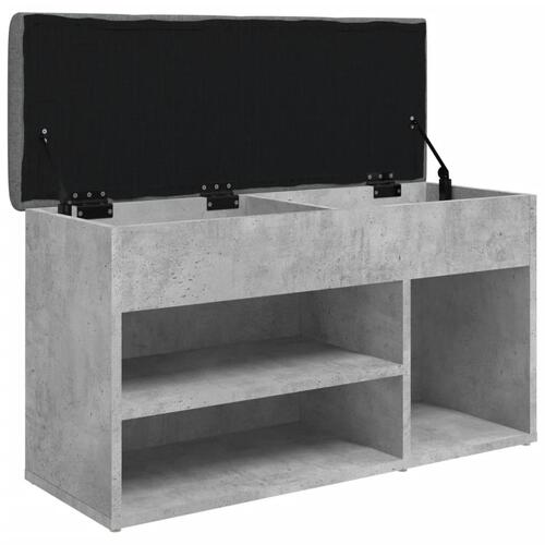 Skobænk 82x32x45,5 cm konstrueret træ betongrå