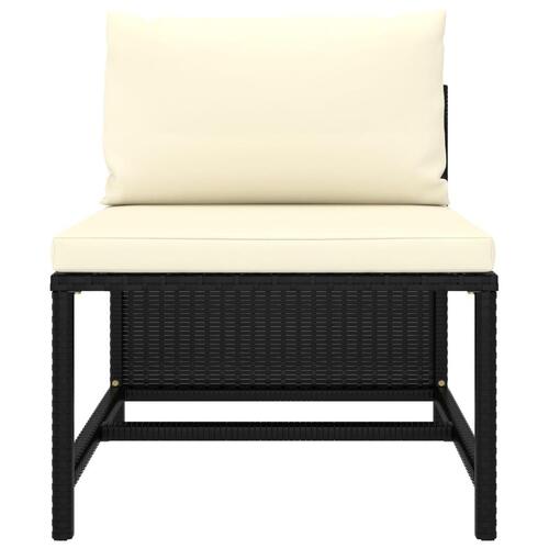 Sofasæt til haven 2 dele med hynder polyrattan sort