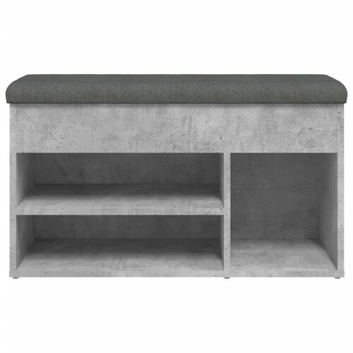 Skobænk 82x32x45,5 cm konstrueret træ betongrå