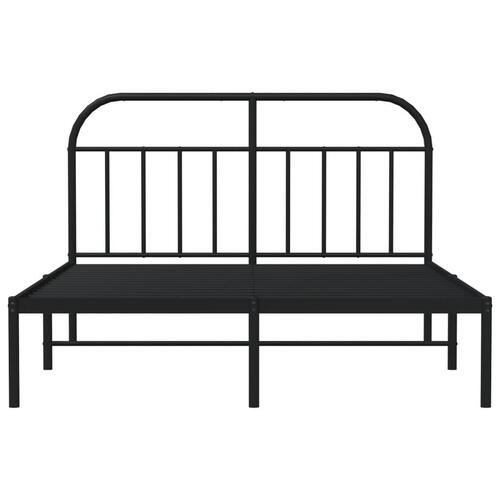 Sengeramme med sengegavl 135x190 cm metal sort
