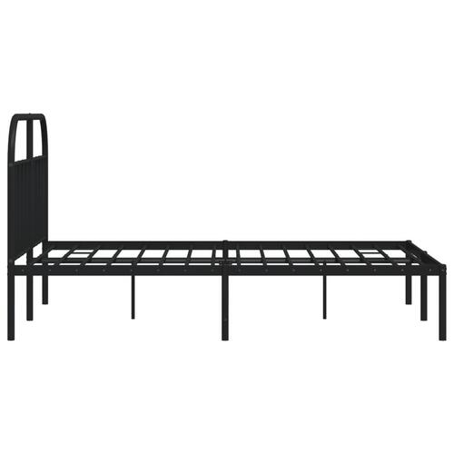 Sengeramme med sengegavl 135x190 cm metal sort