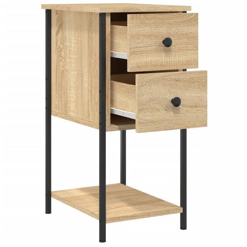 Sengeborde 2 stk. 32x42x70 cm konstrueret træ sonoma-eg