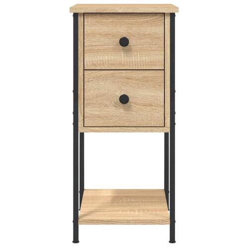 Sengeborde 2 stk. 32x42x70 cm konstrueret træ sonoma-eg