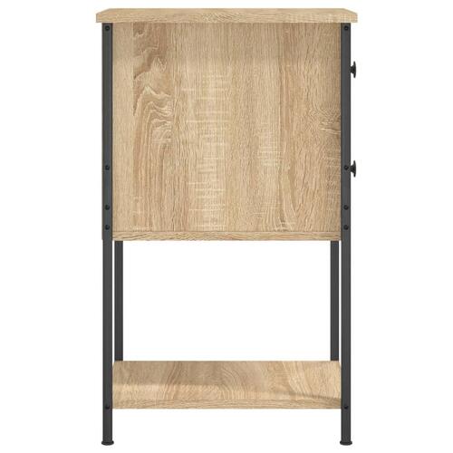 Sengeborde 2 stk. 32x42x70 cm konstrueret træ sonoma-eg