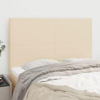 Sengegavle 4 stk. 72x5x78/88 cm stof cremefarvet