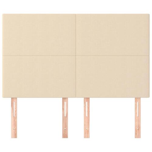Sengegavle 4 stk. 72x5x78/88 cm stof cremefarvet