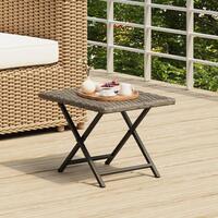 Foldbart bord 45x35x32 cm polyrattan grå