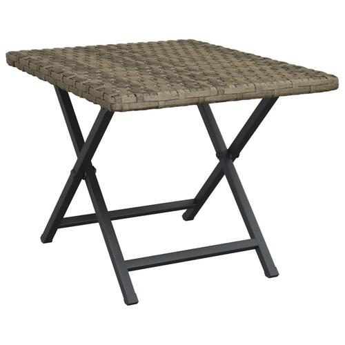 Foldbart bord 45x35x32 cm polyrattan grå
